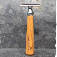 Rasoir de sûreté Lamazuna - artisanal - fabrication française - manche en chêne -pour un rasage durable