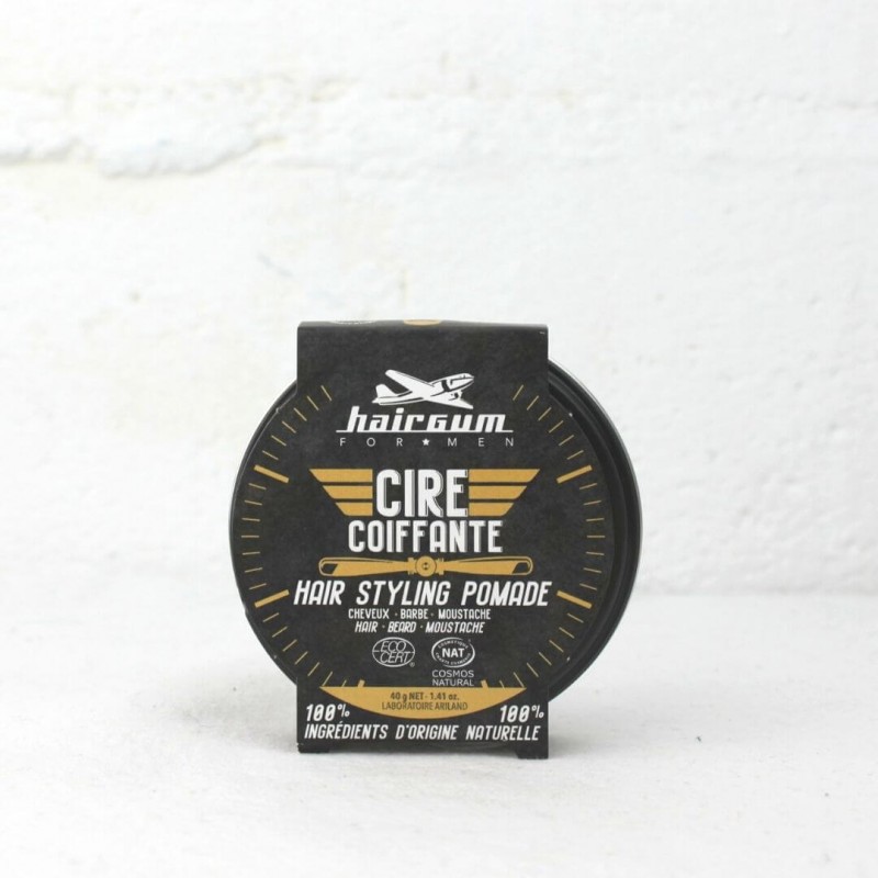 Cire coiffante Bio barbe cheveux moustache. Made in France 100% naturelle