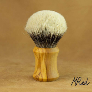 Blaireau de Rasage en Olivier Finest Badger 100% Fait Main - MRed