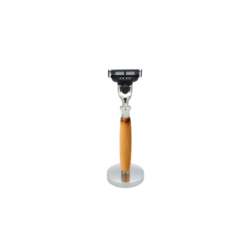 Rasoir Gillette Mach3 en Bois de Cade avec Support - Gentleman Barbier